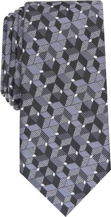 Alfani Mens Mooring Geo Silk Blend Business Neck Tie Black O/S