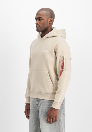 Alpha Industries Hoodie ALPHA INDUSTRIES Signature Backprint Hoodie, Herren, Gr. XXL, beige (organic beige), Obermaterial: 80% Baumwolle, 20% Polyester, regular fit, S