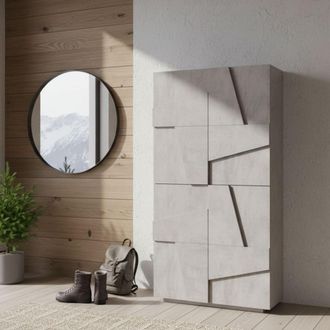 Dmora Zapatero Dlerd, Mueble Multiusos Con 4 Puertas Batientes, Zapatero De Entrada, 100% Made In Italy, Cm 81x38h167, Pizarra - Dmora