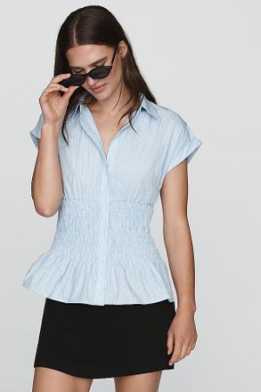 Maeve 100% Cotton Smocked Blouse
