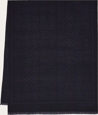 Ferragamo Men Gancini square stole Black