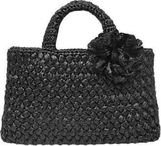 Carmen Sol Positano Raffia in Black at Nordstrom, Size Small