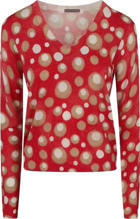 In Bed With You Sweater V Neck Polka Dots Print