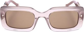 Carolina Herrera Ladies Orange Rectangular Sunglasses HER 0187/S
