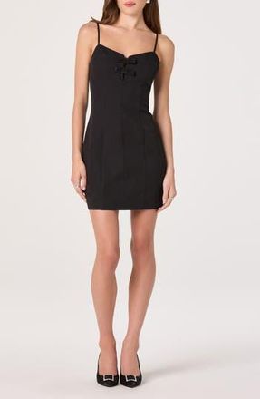 ASTR the Label Bow Detail Sleeveless Minidress in Black at Nordstrom Rack, Size X-Large
