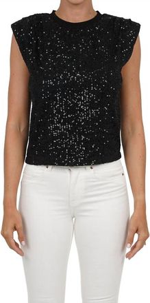 Love Token Scarlett Sequin Top In Black