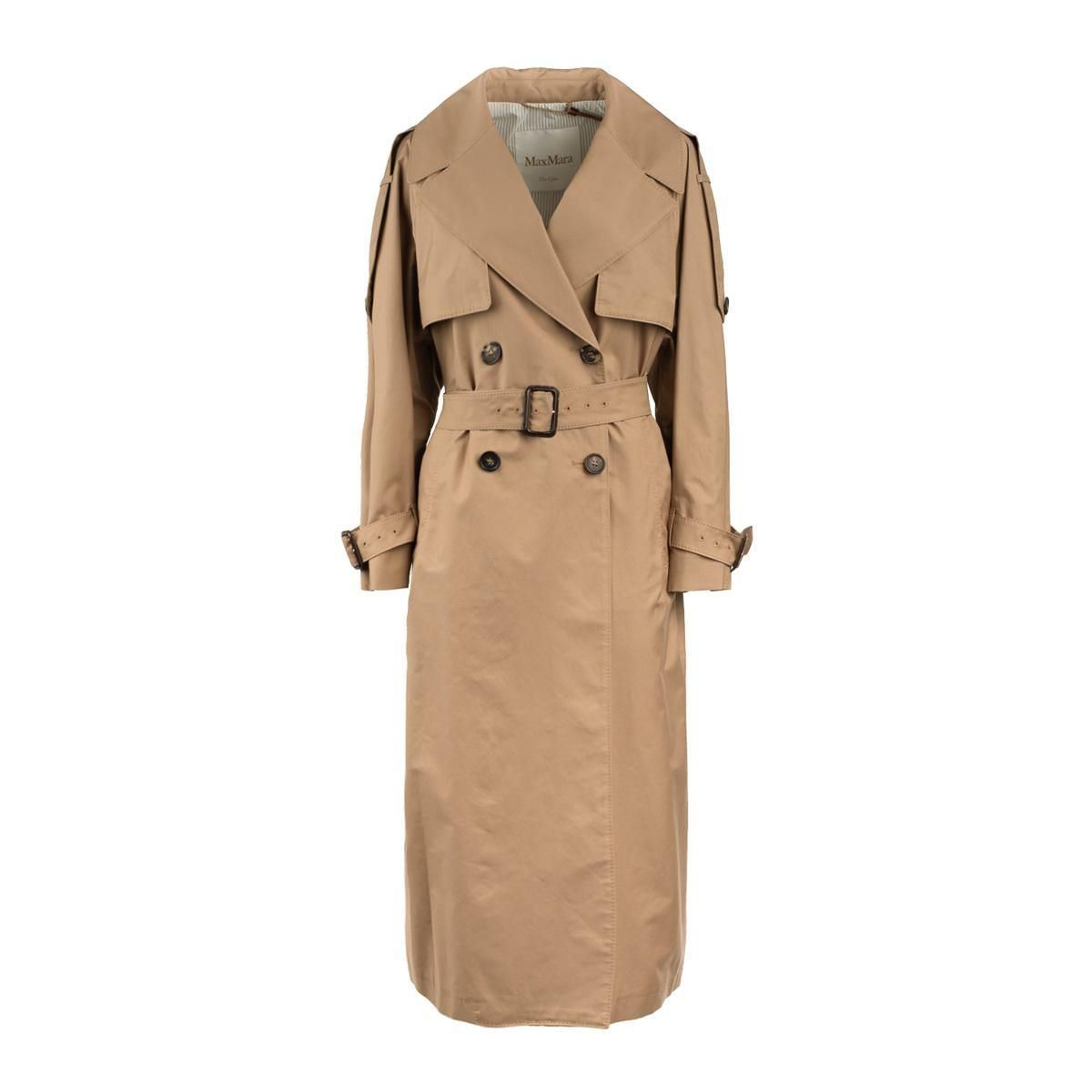 Max Mara Camel Over Trench Coat In Drip-Proof Cotton ab €