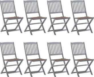 vidaXL Sillas De Jard&iacute;n Plegables 8 Uds Y Cojines Madera Maciza Acacia Vidaxl