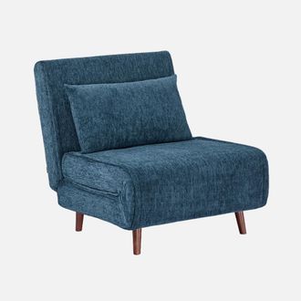 Sweeek Sill&oacute;n Cama Convertible De Chenilla Con Patas De Madera