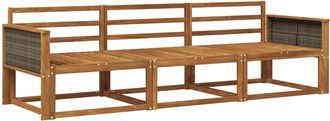 vidaXL Conjunto De Sof&aacute;s De Exterior 3 Uds. Natural Vidaxl
