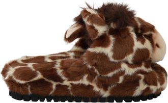 Dolce & Gabbana Bruine Giraffe Slippers Flats Sandalen Schoenen