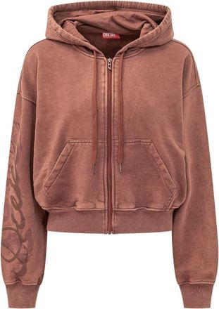 Diesel Brown Logo Hood Hoodie