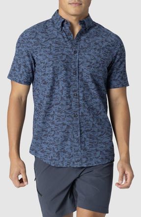Outdoor Research Rooftop Short Sleeve Button-Down Shirt in Skyline Switchback Print at Nordstrom, Size Xx-Large