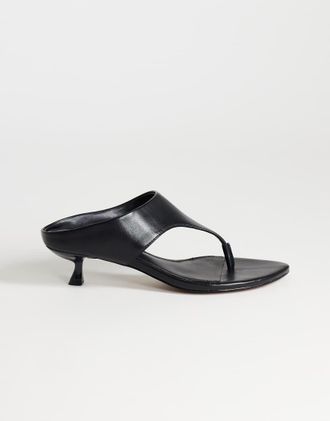 Topshop Nancy - Sandali con tacco medio e infradito neri-Nero