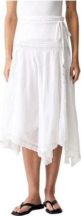 Zadig&Voltaire Rokken, Dames, Wit, S, Katoen, Jetro Asymmetric Skirt