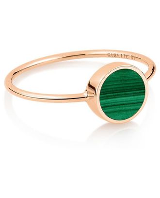 Ginette NY Ring aus Ros&eacute;gold Mini Ever Malachite Disc