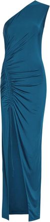 Balmain Ruched Stretch-jersey Maxi Dress - Blue - M (UK12 / M)