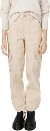 Only Cargo Broek - Dames - Straight fit broeken - Beige - M - Katoen - Broeken