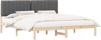 vidaXL Estructura De Cama Con Cabecera Tapizada Gris Oscuro Vidaxl