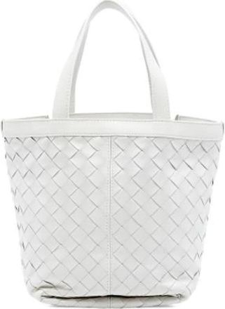 Bottega Veneta Pre-owned Nappa Leren Tote Bag - Dames - Vintage Schoudertas - Wit - ONE Size - Leer - Vintage