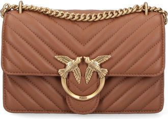 Pinko Structured Brown Handbag With Versatile Carrying Options