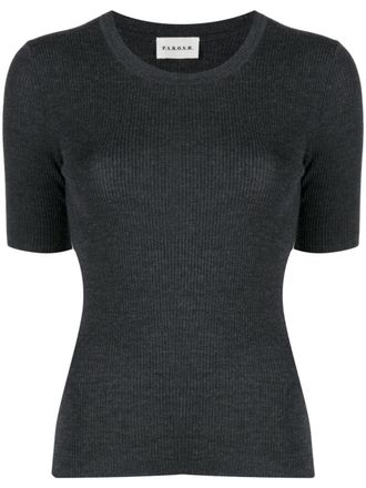Parosh Leila Ribbed Knit Wool Top