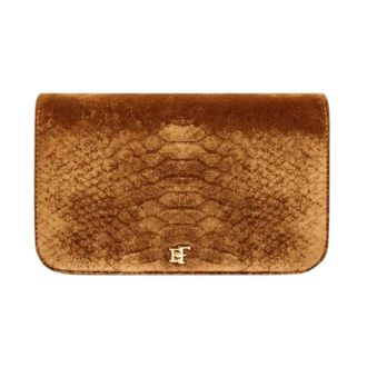 Elisabetta Franchi Borsa a tracolla in velluto - - Accessories - Donna - Marrone - ONE SIZE