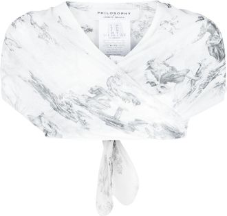 Philosophy di Lorenzo Serafini graphic-print crop top - women - Polyamide - 44 - White