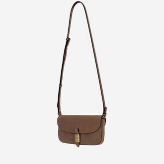 Pinko Womens Saddle Leather Shoulder Bag Brown Suede
