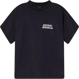 Balenciaga Masking Tape T-Shirt - Dames - T-shirts - Zwart - S - Katoen - Tops