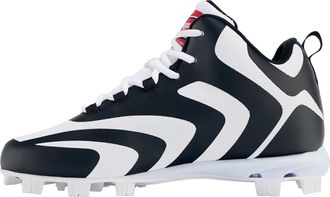 Rawlings Rookie Mid 179256 Mens Black White Lace Up Baseball Cleats ACAD525