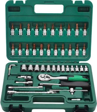 OEM Juego De 46 Piezas De Llaves De Vaso De 1/4 De Pulgada Y 72 Dientes, Juego De Puntas Combinado Con Llave De Carraca, Incluye Llaves Torx, Pozi, Hexago