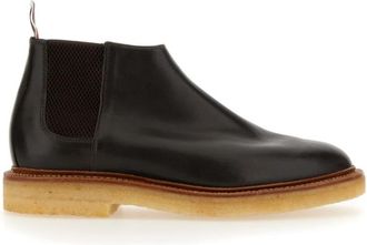 Thom Browne Leren Chelsea Boot Made in UK - Heren - Chelseaboots - Bruin - 40 EU - Leer - Schoenen