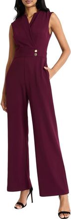 Maggy London Notch Collar Sleeveless Jumpsuit in Arresting Burgundy at Nordstrom Rack, Size 4
