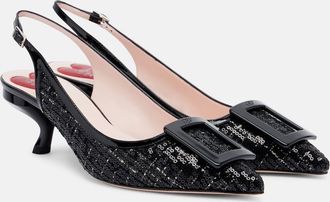 Roger Vivier Virgule 55 sequined slingback pumps
