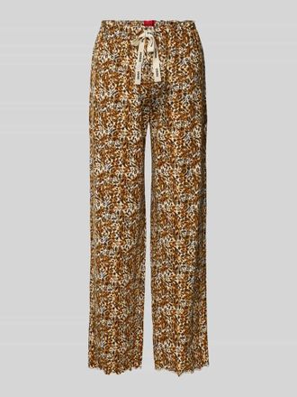 HUGO BOSS Wide Leg Pyjama-Hose aus Modal-Mix in Beige, Größe XL