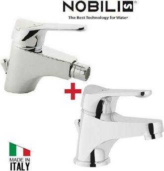 Nobili Coppia Miscelatori Nobili Lavabo Bidet Rubinetti Serie Italia Con Piletta 11860