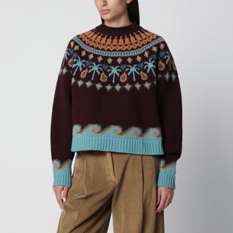 Alanui Sweet Winter Burgundy Virgin Wool Sweater