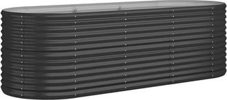 vidaXL Garden Raised Bed Galvanised Steel 224x80x68 cm Anthracite vidaXL