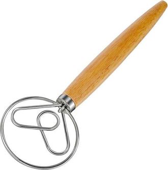OEM Batidora Danesa Para Masa Madre, Ganchos De Acero Inoxidable, Mango Ergon&oacute;mico De Madera, Para Pan, Pizza Y Pasteles, 2 Piezas