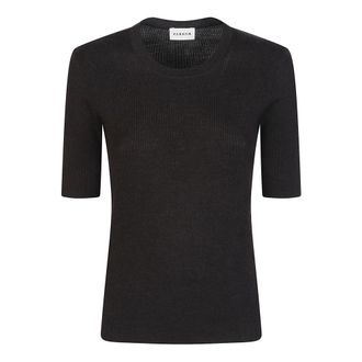 P.A.R.O.S.H. Round-neck Knitwear, female, Black, S, Leila25 Short Sleeve Jumper