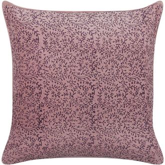 Beliani Beliani - Coj&iacute;n De Terciopelo Rosa 45 X 45 Cm Algod&oacute;n Patr&oacute;n Floral Bloque Impreso Romneya