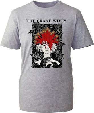 Generic The Crane Wives Surreal Red Flame Woman Art T-Shirt - Indie Psychedelic Graphic Dark Fantasy Illustration Style Tee Top for Unisex (HeatherGrey, L Yea
