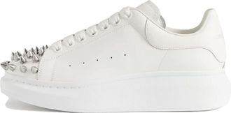 Alexander McQueen Leather Spike Larry Sneakers White 705807WHTQQ9071