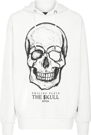 Philipp Plein Hoodie Sweatshirt Skull - Heren - Hoodies - Wit - 2XL - Katoen - Hoodies & sweatvesten