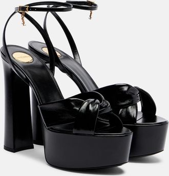 Saint Laurent Franciane leather platform sandals