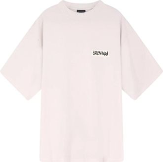 Balenciaga T-Shirts, male, White, Size: XL Masking Tape T-shirt Medium Fit