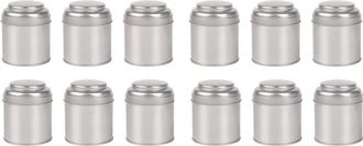 OEM Juego De 12 Piezas De Cajas Para T&eacute; Con Tapas Dobles Herm&eacute;ticas, Lata De Hojalata Y Peque&ntilde;as Latas Redondas De Cocina Para T&eacute; (plateado)