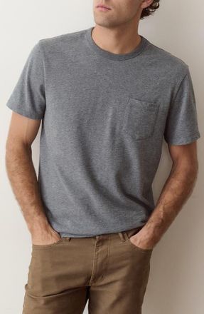 Marine Layer Luxe Slub Pocket T-Shirt in Heather Grey at Nordstrom, Size X-Large