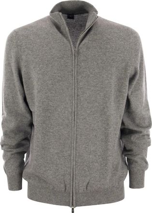 Fedeli Cardigan Favonio con zip - Grigio